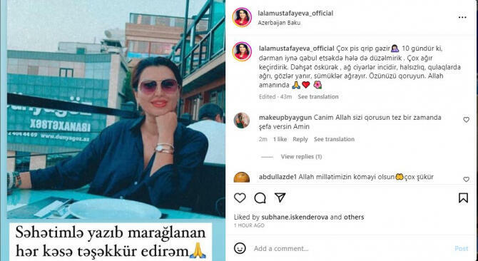 Lalə Mustafayevanın səhhəti pisləşib: "10 gündür ki..."