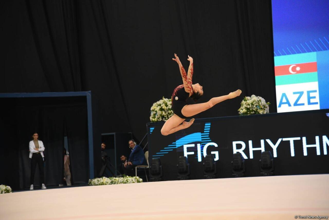 Результаты выступления азербайджанских граций в квалификации первого дня соревнований Кубка мира FIG по художественной гимнастике в Баку