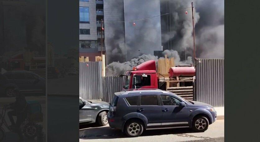 Крупный пожар в центре Москвы