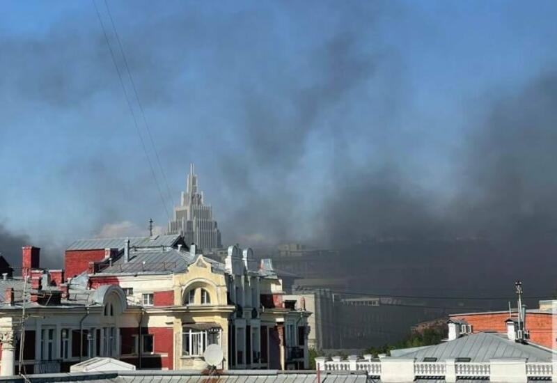 Крупный пожар в центре Москвы