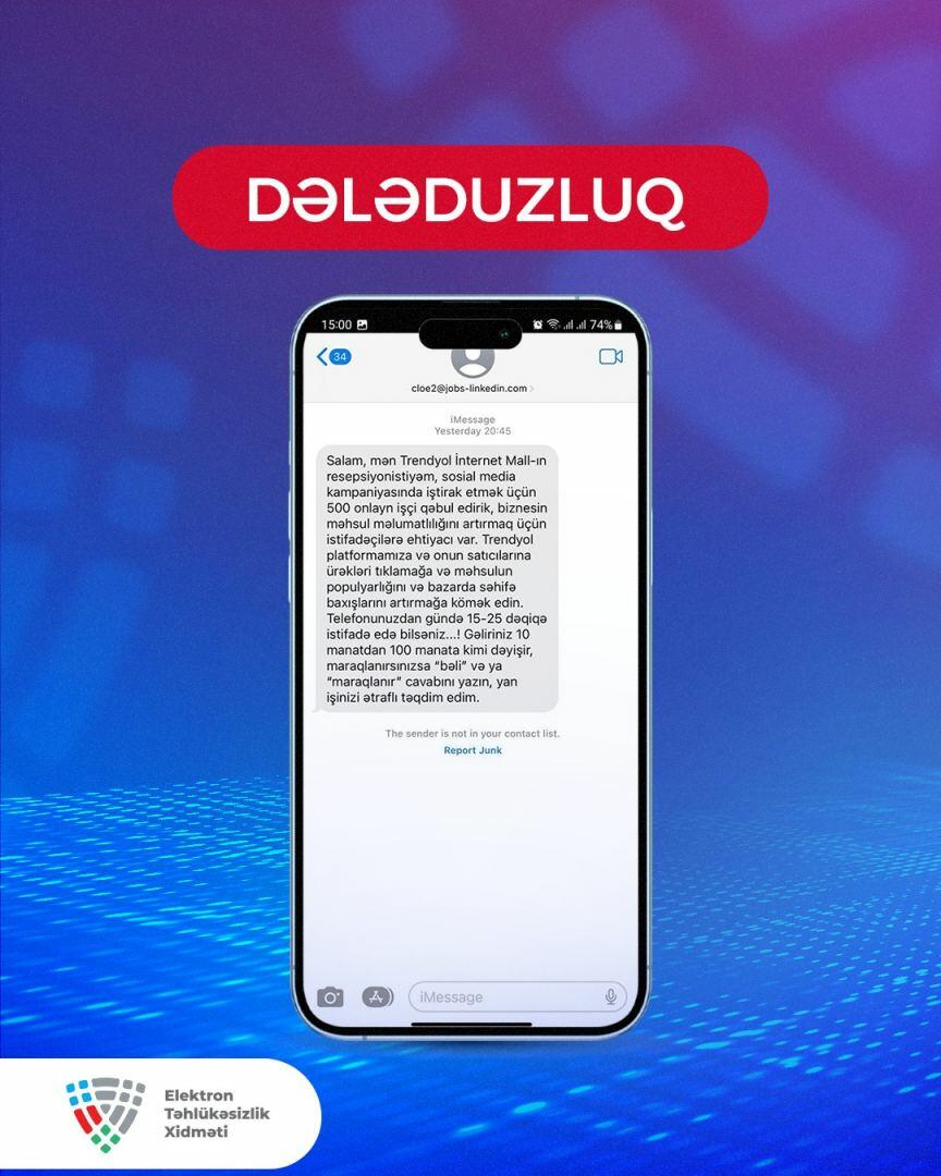 Saxta iş təklifləri ilə bağlı