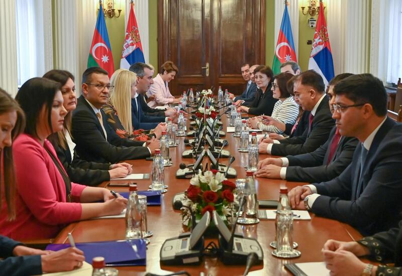 Milli Məclisin sədri Sahibə Qafarova Serbiya Milli Assambleyasının sədri ilə görüşüb