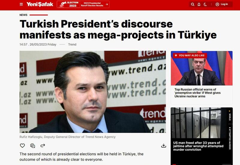 Trend BİA-nın direktor müavini Rufiz Hafizoğlunun məqaləsi Türkiyə mediasında yayımlanıb
