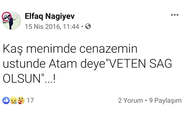 "Nişanlısı ilə danışanda deyib ki, birinci Vətən, sonra siz..."