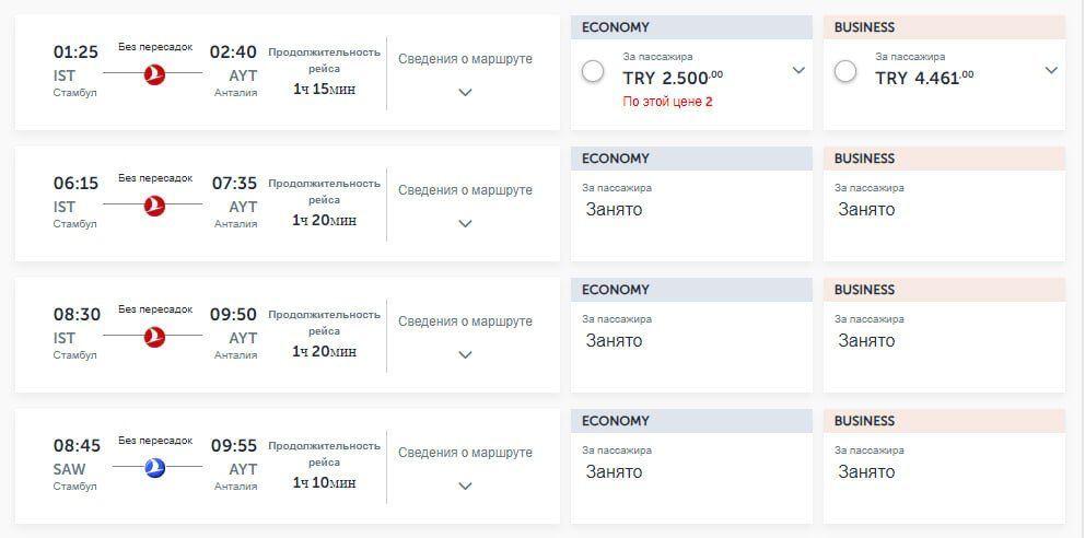 В Турции повысили максимальный уровень цен на внутренние перелеты
