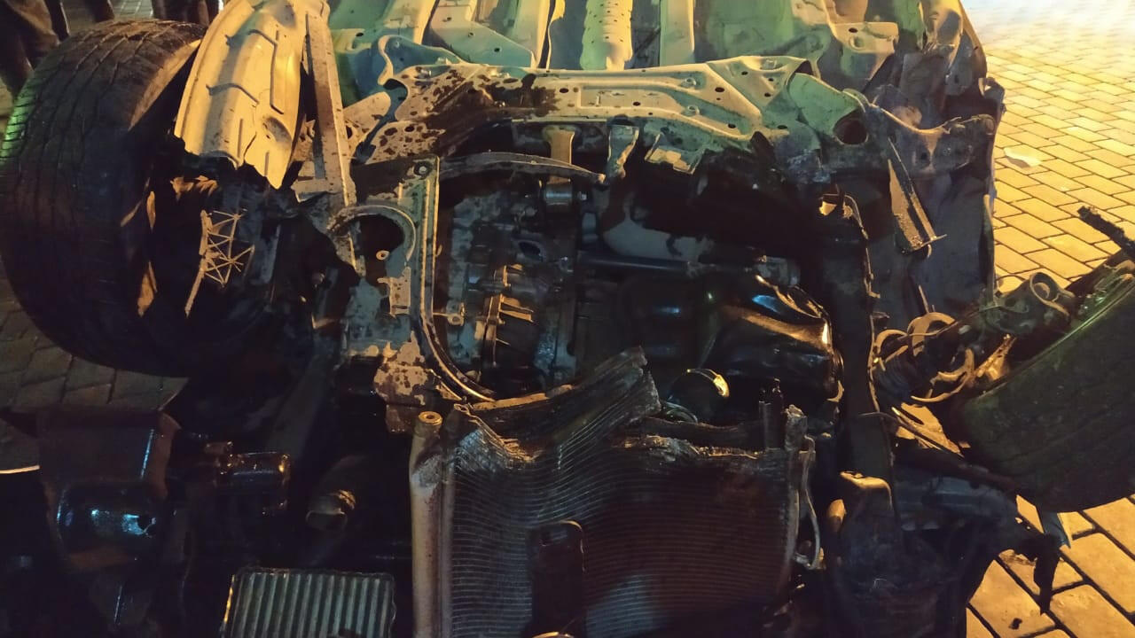 В Гяндже перевернулся легковой автомобиль