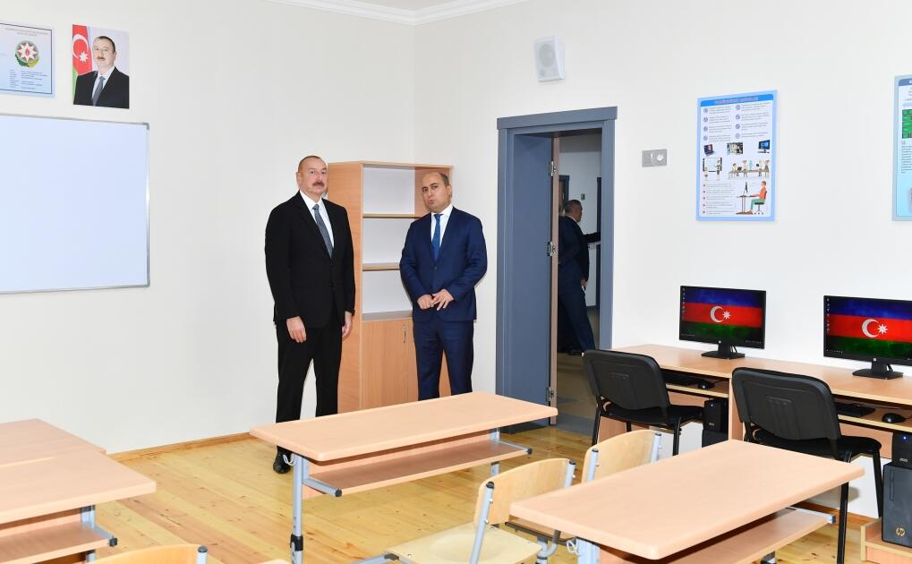 Президент Ильхам Алиев принял участие в открытии нового здания полной средней школы номер 11 города Хырдалан