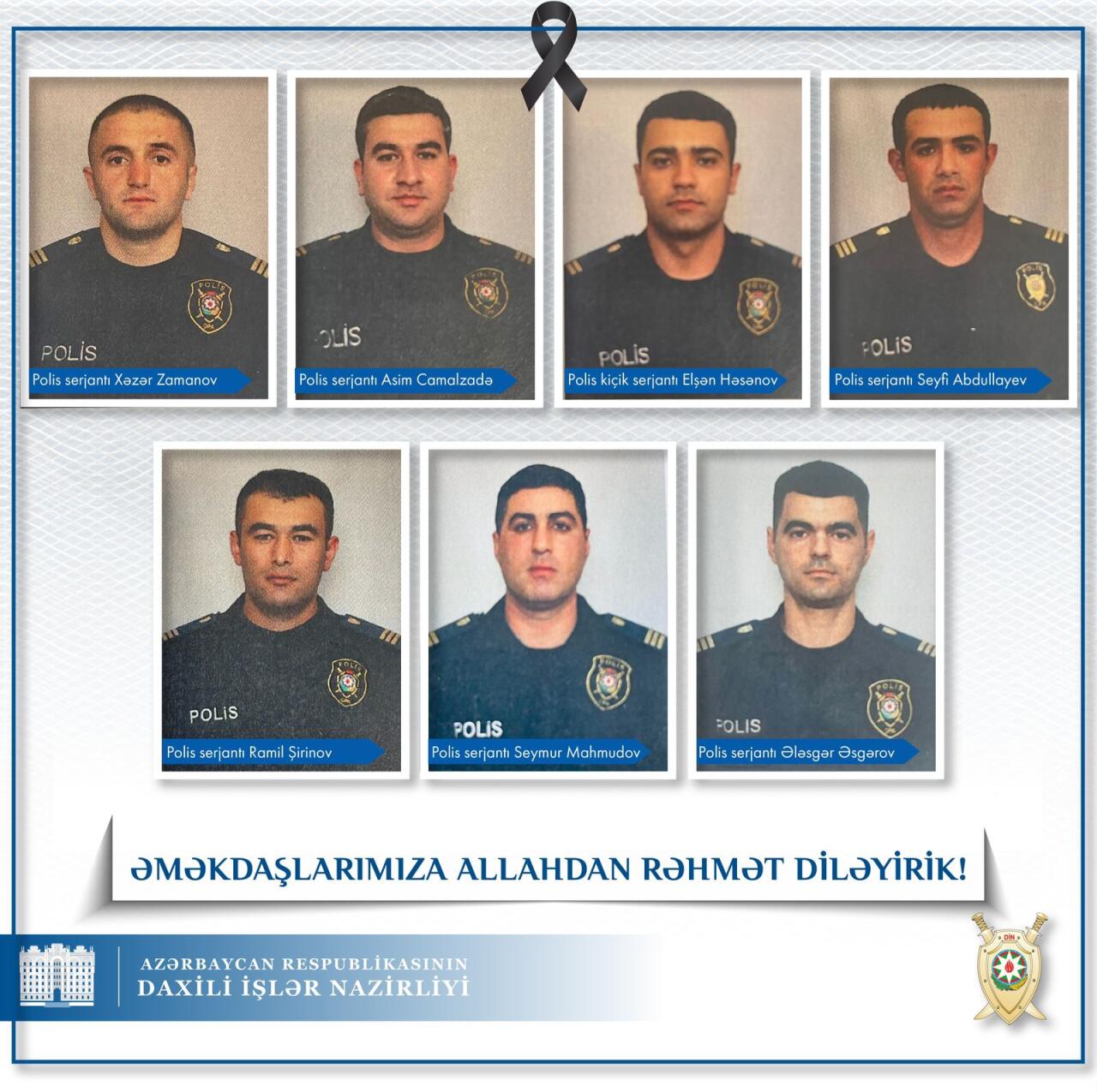 Bu gecə şəhid olan 7 polisin