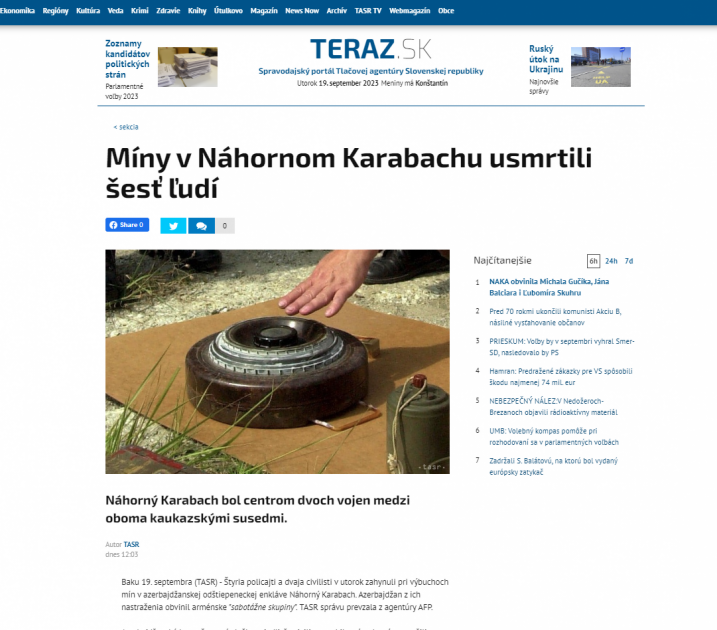 Dünya mediası ermənilərin Azərbaycana qarşı mina terrorundan yazdı