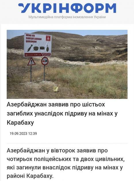 Ukrayna KİV-ləri ermənilərin mina terrorundan yazıb