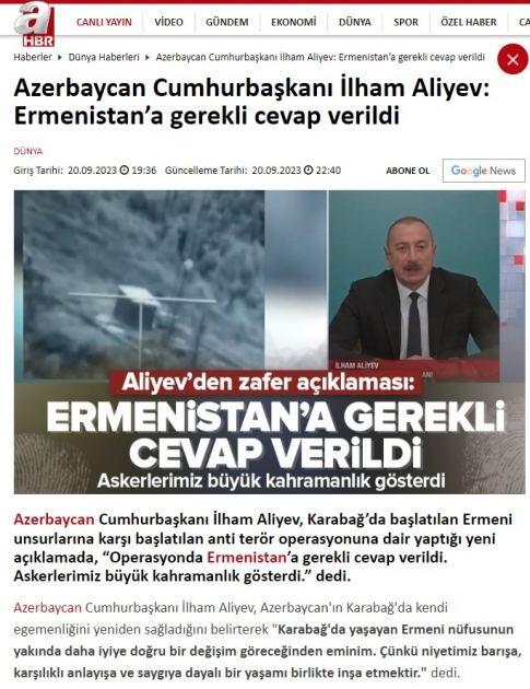 Azərbaycan Prezidentinin xalqa müraciəti dünya mətbuatında geniş işıqlandırılıb