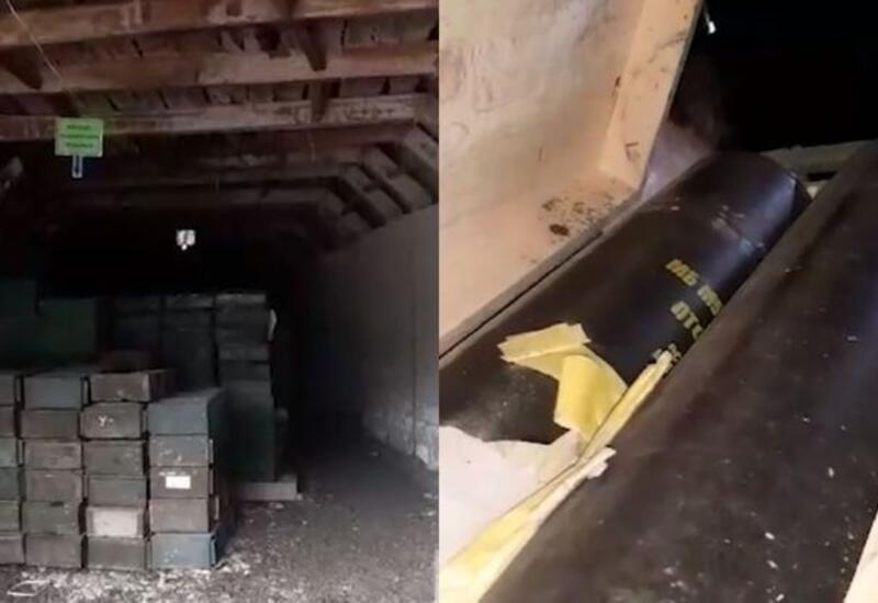 В селе Хейвали Кяльбаджарского района обнаружен крупный склад боеприпасов