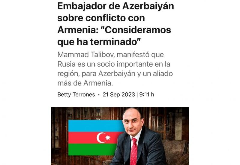 Peru mətbuatında Qarabağ regionunda aparılan antiterror tədbirlərindən bəhs edilib