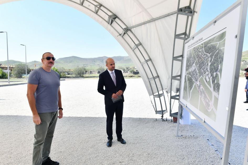 Prezident İlham Əliyev Cəbrayıl şəhərində inzibati binanın təməlini qoyub