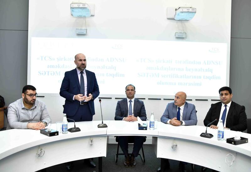 "TCS" şirkəti ADNSU-nun bir qrup müəlliminə SƏTƏM sertifikatları verdi