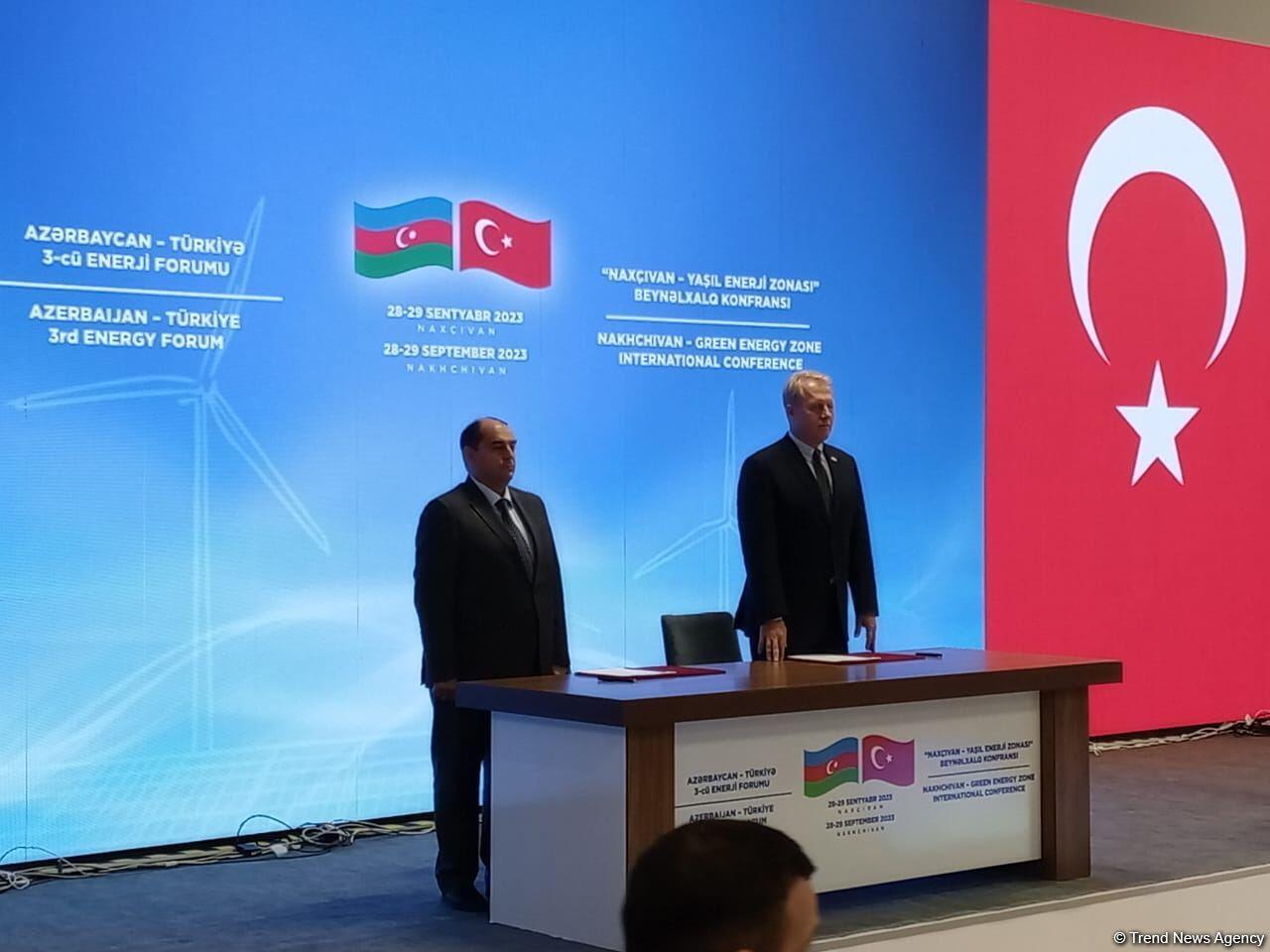 Azərbaycan və Türkiyə külək enerjisi layihəsinin hazırlanması üzrə yol xəritəsini imzalayıb