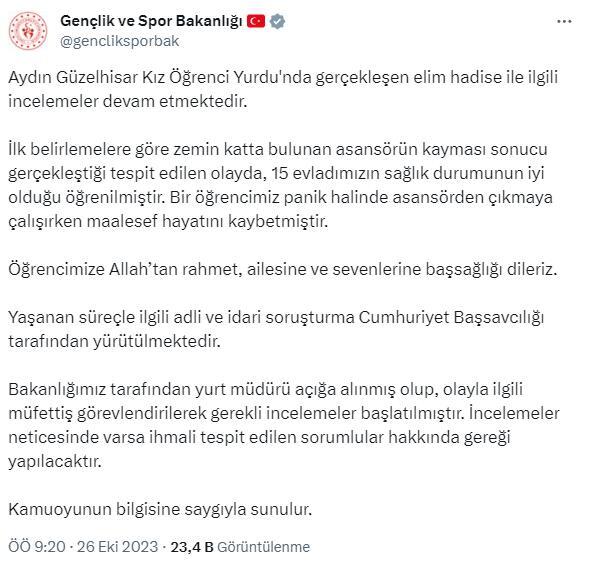 Tələbə qız yataqxanada faciəvi şəkildə öldü