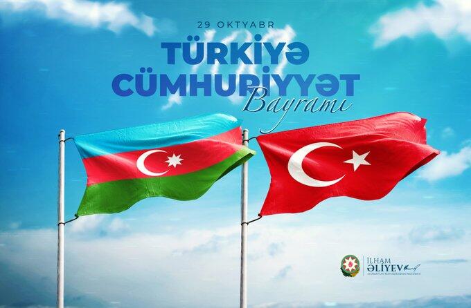Prezident İlham Əliyev Türkiyənin milli bayramı - Respublika Günü münasibətilə paylaşım edib