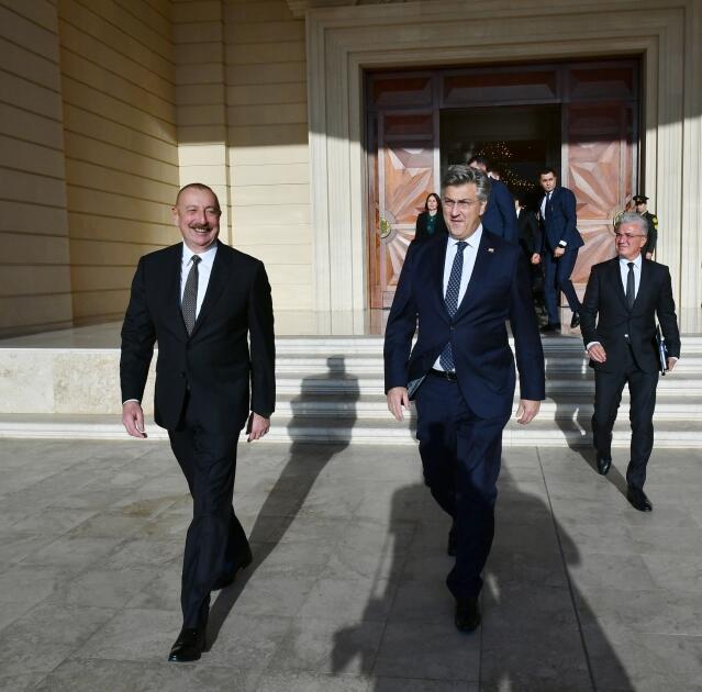 Состоялась встреча Президента Ильхама Алиева с премьер-министром Хорватии Андреем Пленковичем один на один