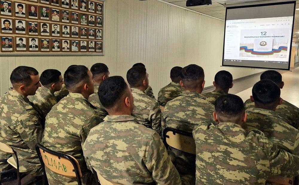 Azərbaycan Ordusunda Konstitusiya Günü münasibətilə silsilə tədbirlər keçirilib