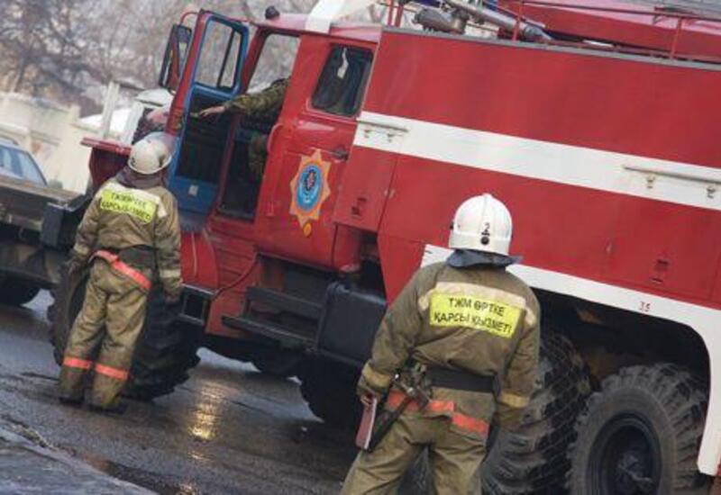 Сильный пожар в Казахстане,