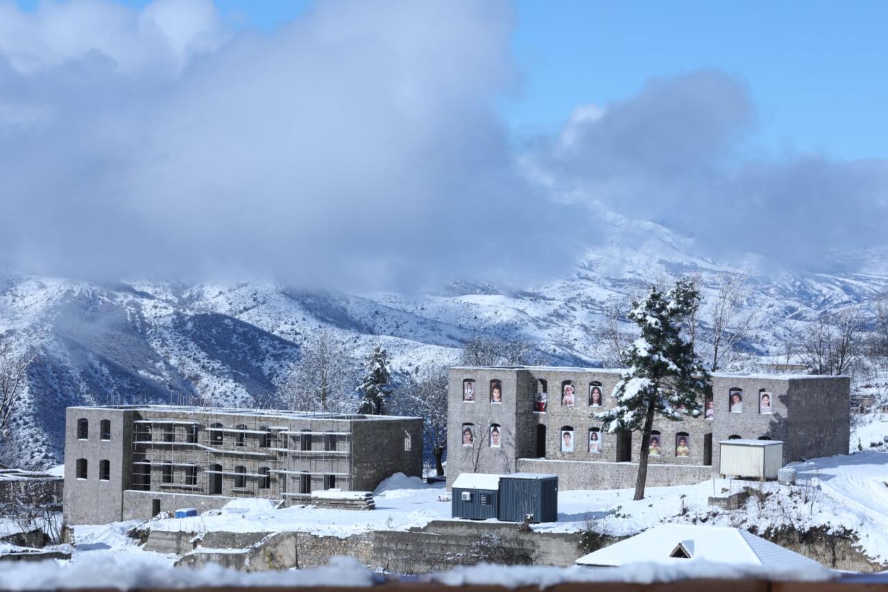 В Лачине выпал снег