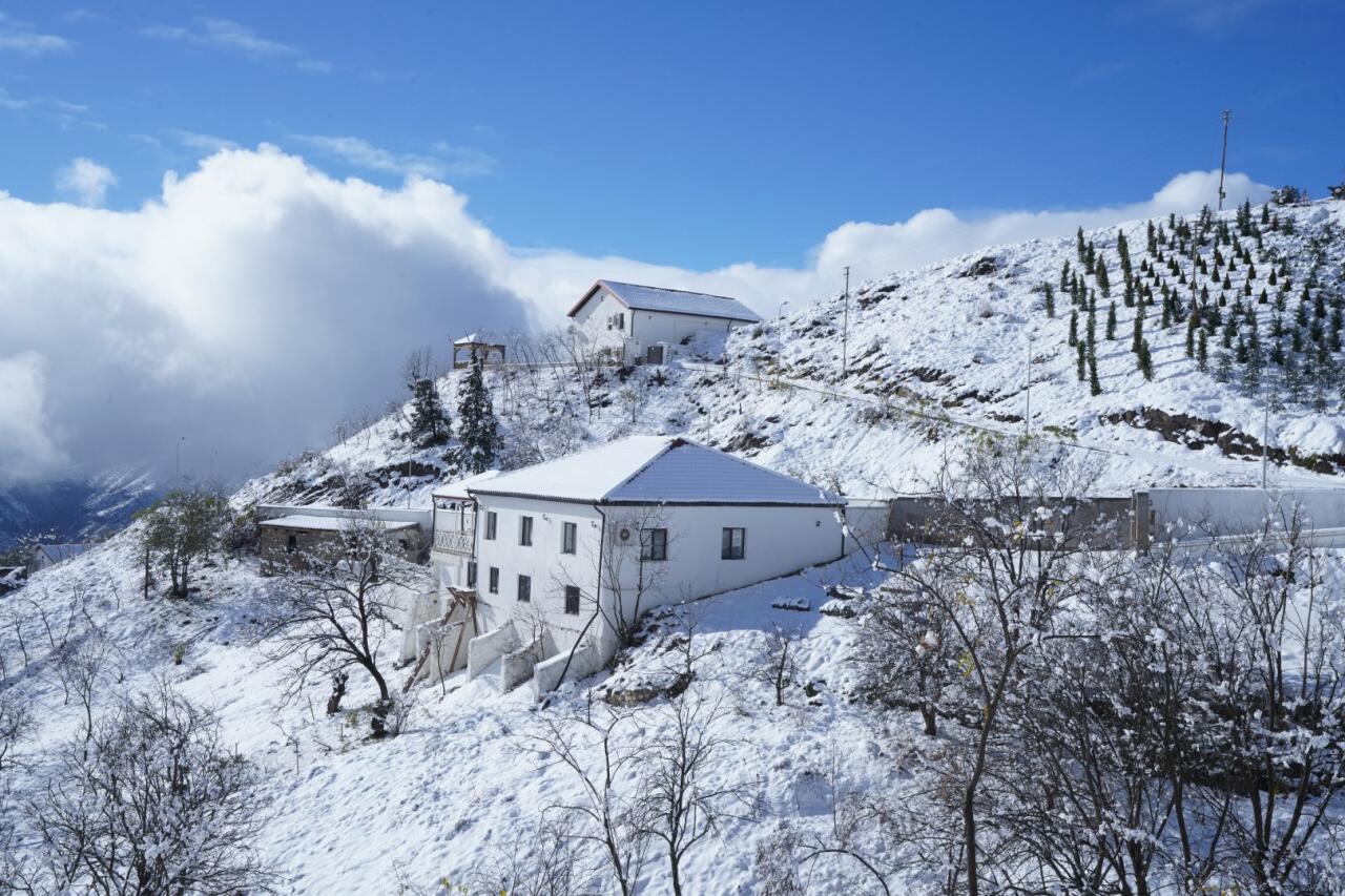 В Лачине выпал снег