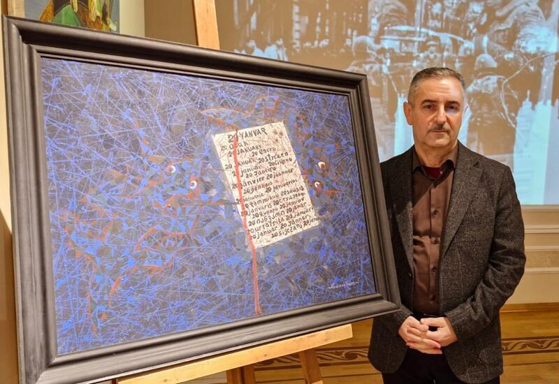 В Азербайджанском национальном музее искусств представлена картина Мамедгусейна Гусейнова "20 Yanvar hiyləsi"