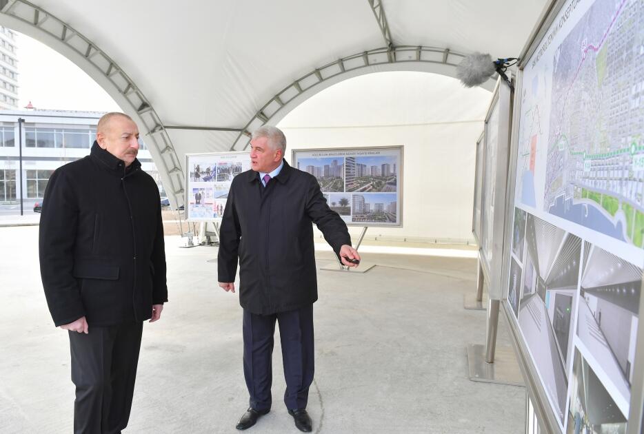 Президент Ильхам Алиев ознакомился с работами по строительству и благоустройству в Центральном парковом квартале и условиями, созданными в Офисном здании Белого города Баку