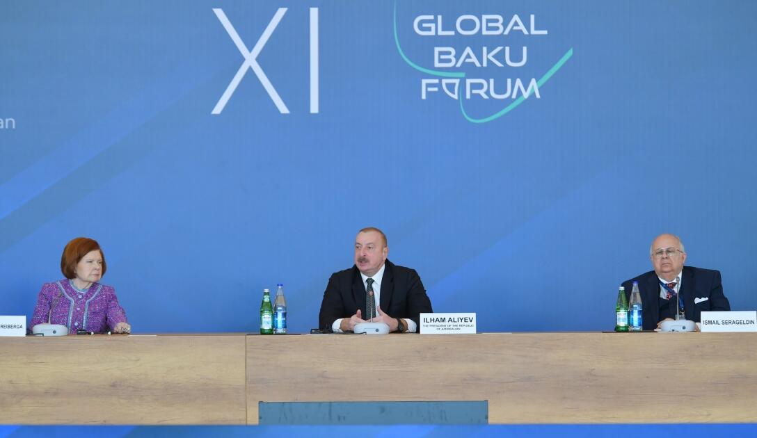 Президент Ильхам Алиев принял участие в XI Глобальном Бакинском форуме на тему "Восстановление раздробленного мира"