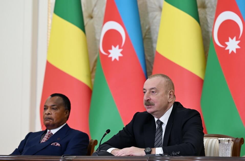 Президенты Азербайджана и Конго выступили с заявлениями для прессы