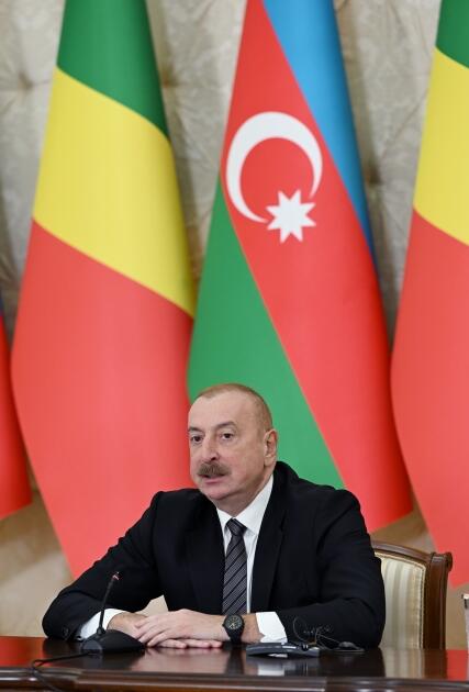 Президенты Азербайджана и Конго выступили с заявлениями для прессы