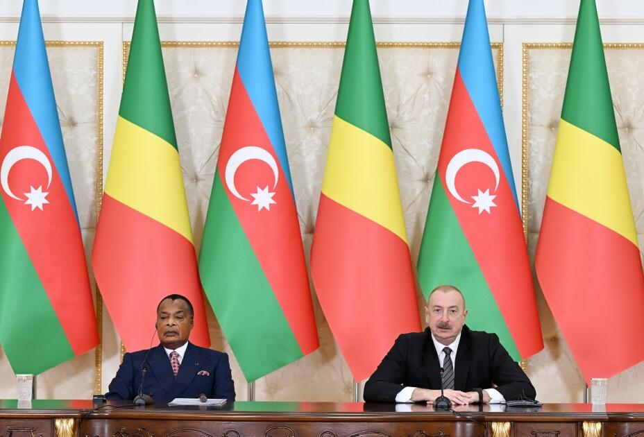 Президенты Азербайджана и Конго выступили с заявлениями для прессы