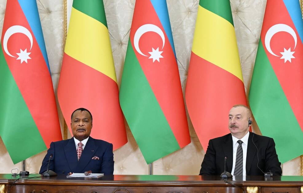 Президенты Азербайджана и Конго выступили с заявлениями для прессы