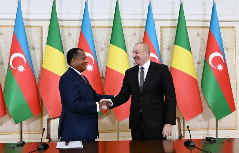 Президенты Азербайджана и Конго выступили с заявлениями для прессы