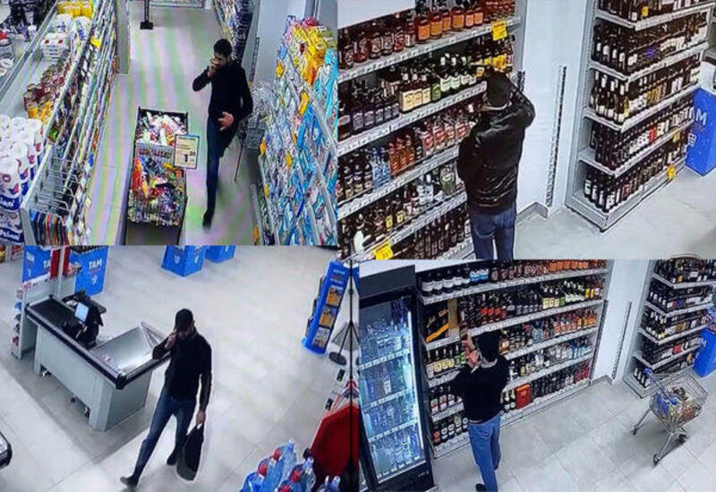 Bakıda marketdən minlərlə manatlıq spirtli içki oğurlanıb