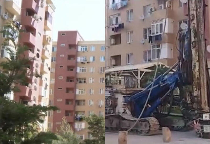 Bakının bu ərazisində binalar əyildi