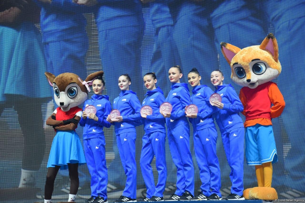 В рамках Кубка мира по художественной гимнастике команде Азербайджана вручена награда "AGF Trophy"