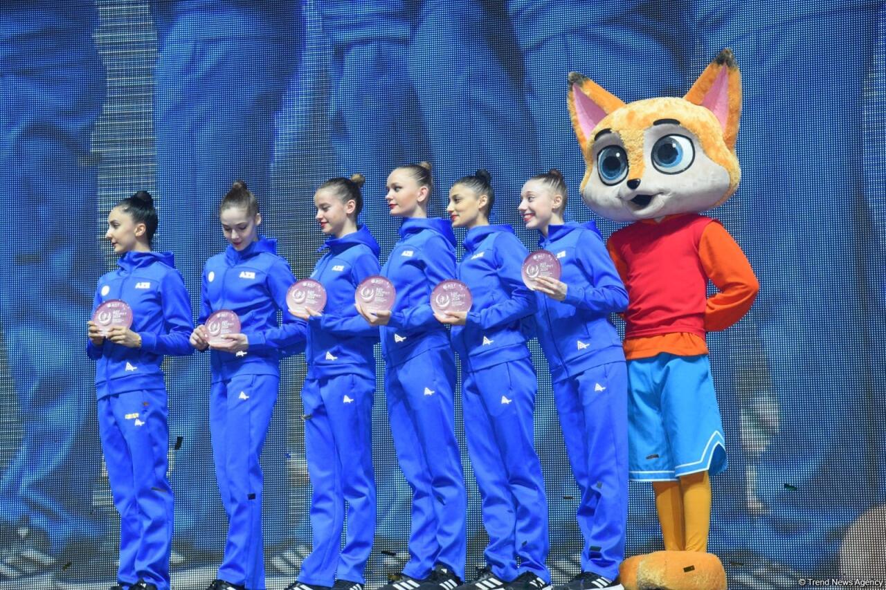 В рамках Кубка мира по художественной гимнастике команде Азербайджана вручена награда "AGF Trophy"