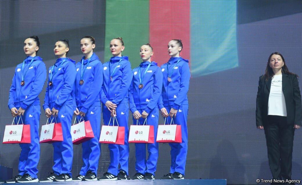В Баку состоялась церемония награждения победителей и призеров Кубка мира по художественной гимнастике