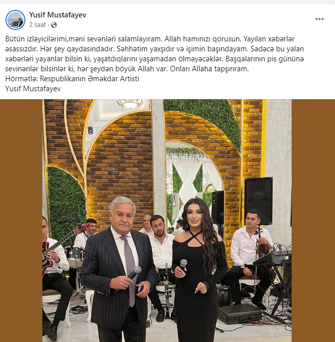 Əməkdar artistin ölüm xəbəri yayıldı