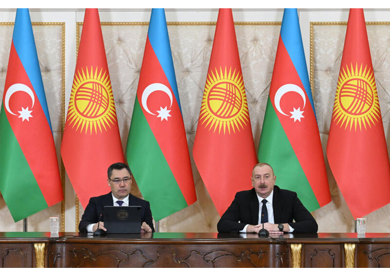 Prezident İlham Əliyev və Prezident Sadır Japarov mətbuata bəyanatlarla çıxış ediblər