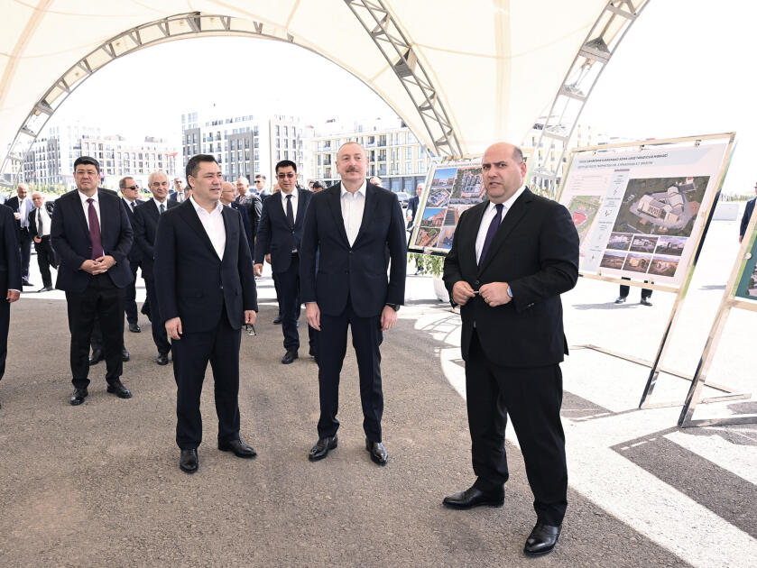 Azərbaycan və Qırğızıstan Prezidentləri Füzuli şəhərinin dağıdılmış yerlərinə baxıb, şəhərin Baş planı ilə tanış olublar