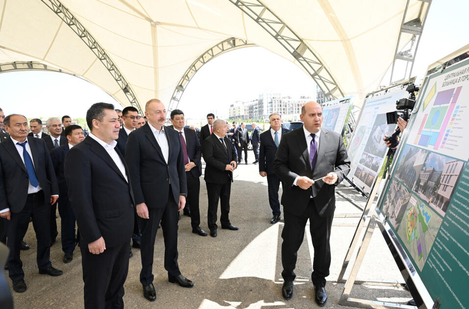 Azərbaycan və Qırğızıstan Prezidentləri Füzuli şəhərinin dağıdılmış yerlərinə baxıb, şəhərin Baş planı ilə tanış olublar