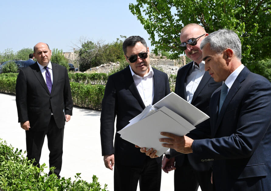 Prezident İlham Əliyev və Prezident Sadır Japarov Ağdam Cümə məscidinin bərpadan sonra açılışında iştirak ediblər
