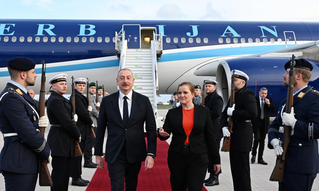 Prezident İlham Əliyev Almaniyaya işgüzar səfərə gəlib