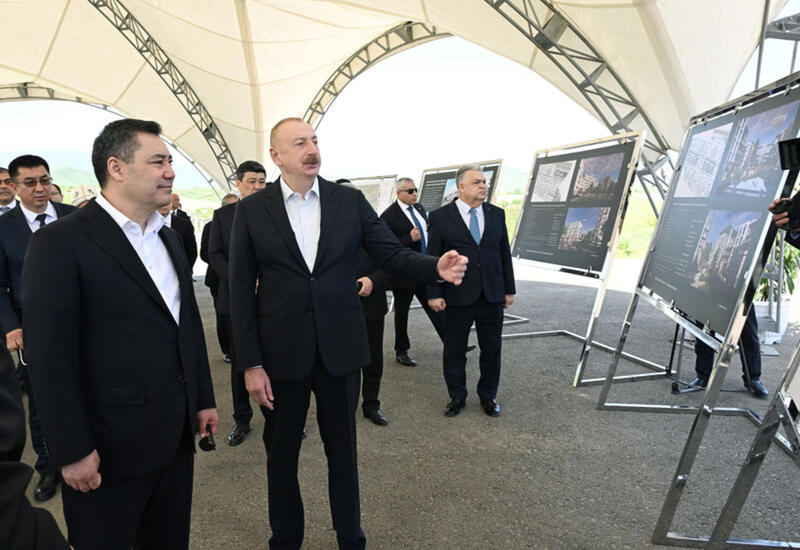 Azərbaycan və Qırğızıstan Prezidentləri Füzuli şəhərinin dağıdılmış yerlərinə baxıb, şəhərin Baş planı ilə tanış olublar