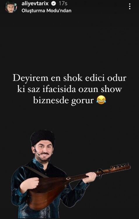 "Saz ifaçısı da özünü şou-biznesdə görür"
