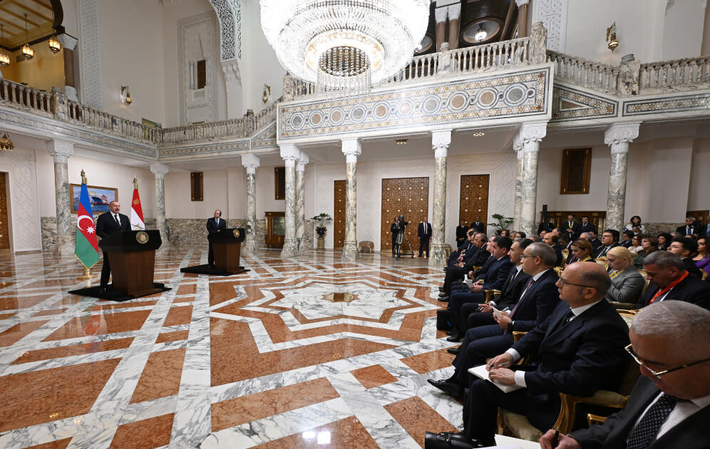 Prezident İlham Əliyev və Misir Prezidenti Əbdülfəttah Əs-Sisi mətbuata bəyanatlarla çıxış ediblər
