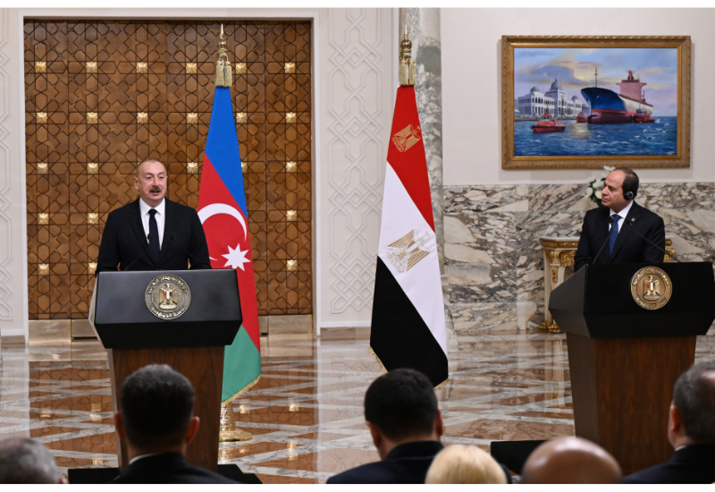 Prezident İlham Əliyev və Misir Prezidenti Əbdülfəttah Əs-Sisi mətbuata bəyanatlarla çıxış ediblər